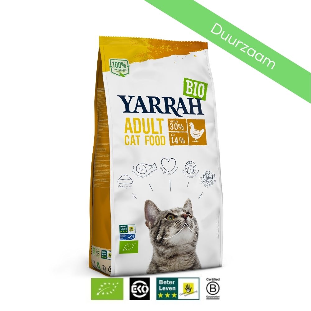 op vakantie Optimistisch Natuur Yarrah Biologisch Adult Kip kat - Smakelijke voedzame brokjes- Dr pet